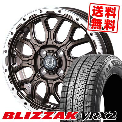 155/65R14 75Q ブリヂストン BLIZZAK VRX2 MUD BAHN XR-800M スタッドレスタイヤホイール4本セット 【取付対象】