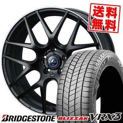 215/45R18 89Q ブリヂストン BLIZZAK VRX3 weds LEONIS NAVIA06 スタッドレスタイヤホイール4本セット 【取付対象】