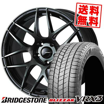 215/45R17 87Q ブリヂストン BLIZZAK VRX3 WedsSport SA-27R スタッドレスタイヤホイール4本セット 【取付対象】