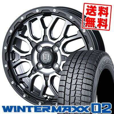 165/55R15 75Q ダンロップ WINTER MAXX 02 WM02 MUD BAHN XR-800M スタッドレスタイヤホイール4本セット 【取付対象】