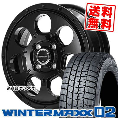 195/60R16 89Q ダンロップ WINTER MAXX 02 WM02 MUD AGENT スタッドレスタイヤホイール4本セット 【取付対象】