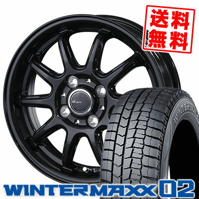 145/80R13 75Q DUNLOP ダンロップ WINTER MAXX 02 WM02 ウインターマックス 02 AZ sports RC-10 AZスポーツ RC-10 スタッドレスタイヤホイール4本セット