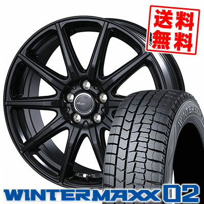 205/65R15 94Q DUNLOP ダンロップ WINTER MAXX 02 WM02 ウインターマックス 02 AZ sports AT-10 AZスポーツ AT-10 スタッドレスタイヤホイール4本セット
