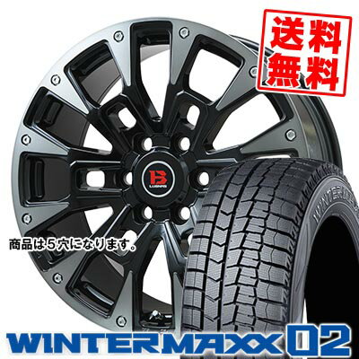 205/60R16 96T XL ダンロップ WINTER MAXX 02 WM02 B-LUGNAS BRD スタッドレスタイヤホイール4本セット 【取付対象】