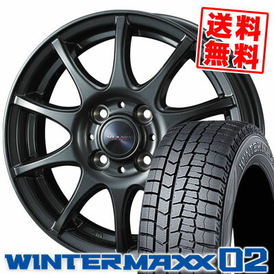 155/65R14 75Q DUNLOP ダンロップ WINTER MAXX 02 WM02 ウインターマックス 02 VELVA CHARGE ヴェルヴァ チャージ スタッドレスタイヤホイール4本セット