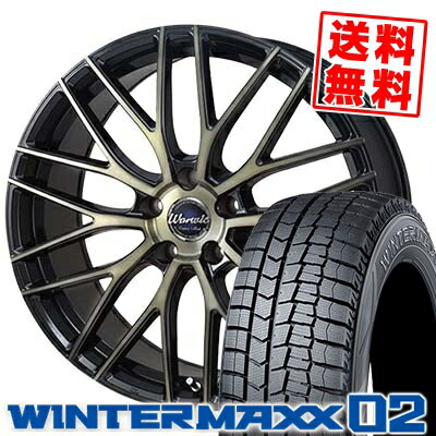 225/45R18 DUNLOP ダンロップ WINTER MAXX 02 WM02 ウインターマックス 02 Warwic Empress Mesh ワーウィック エンプレスメッシュ スタッドレスタイヤホイール4本セット【取付対象】