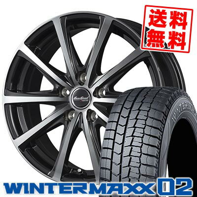 215/65R16 DUNLOP ダンロップ WINTER MAXX 02 WM02 ウインターマックス 02 EuroSpeed V25 ユーロスピード V25 スタッドレスタイヤホイール4本セット【取付対象】