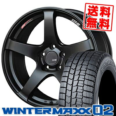 225/45R18 91Q DUNLOP ダンロップ WINTER MAXX 02 WM02 ウインターマックス 02 SSR GTV01 SSR GTV01 スタッドレスタイヤホイール4本セット【取付対象】