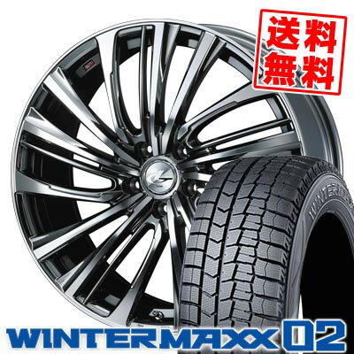 215/65R16 98Q ダンロップ WINTER MAXX 02 WM02 LEONIS FR スタッドレスタイヤホイール4本セット 【取付対象】