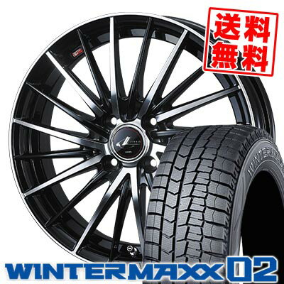 185/60R15 84Q ダンロップ WINTER MAXX 02 WM02 LEONIS FR スタッドレスタイヤホイール4本セット 【取付対象】