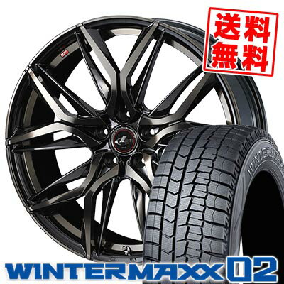 205/60R16 96T XL ダンロップ WINTER MAXX 02 WM02 LEONIS LM スタッドレスタイヤホイール4本セット 【取付対象】