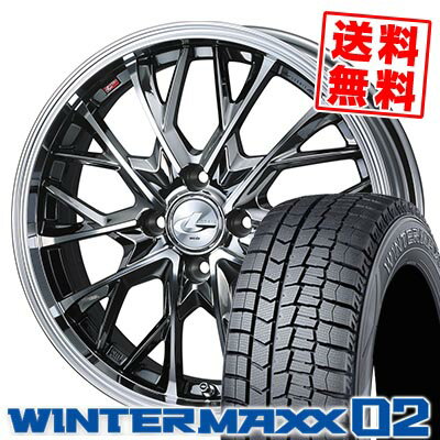 185/60R15 84Q ダンロップ WINTER MAXX 02 WM02 LEONIS MV スタッドレスタイヤホイール4本セット 【取付対象】
