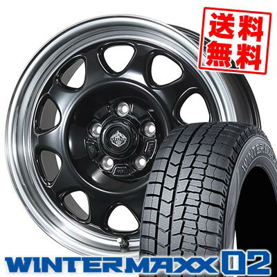 195/65R14 89Q ダンロップ WINTER MAXX 02 WM02 LANDFOOT SWZ スタッドレスタイヤホイール4本セット 【取付対象】