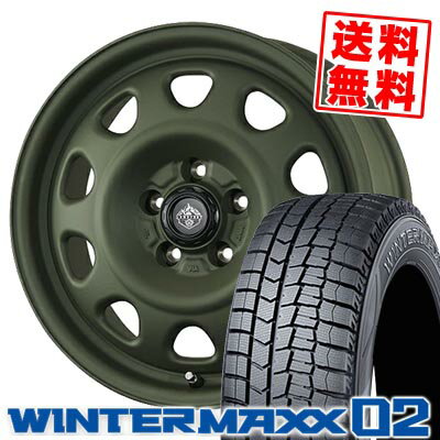 195/65R14 89Q ダンロップ WINTER MAXX 02 WM02 LANDFOOT SWZ スタッドレスタイヤホイール4本セット 【取付対象】