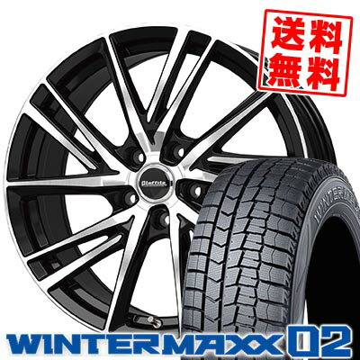 225/50R17 94Q ダンロップ WINTER MAXX 02 WM02 Laffite LW-06 スタッドレスタイヤホイール4本セット 【取付対象】