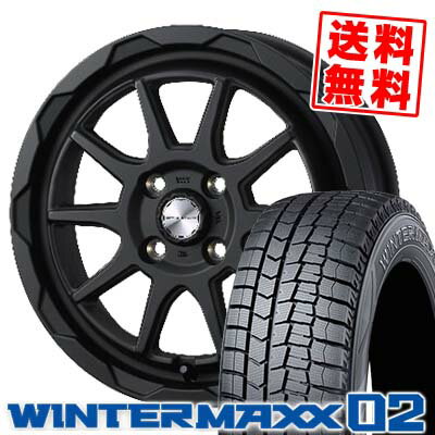 145/80R12 74Q ダンロップ WINTER MAXX 02 WM02 WEDS MUD VANCE06 スタッドレスタイヤホイール4本セット 【取付対象】