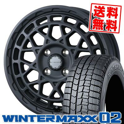 155/65R14 75Q ダンロップ WINTER MAXX 02 WM02 MUDVANCE X Type M スタッドレスタイヤホイール4本セット 【取付対象】