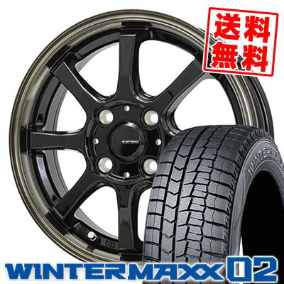 155/65R14 75Q ダンロップ WINTER MAXX 02 WM02 G・SPEED P-08 スタッドレスタイヤホイール4本セット 【取付対象】