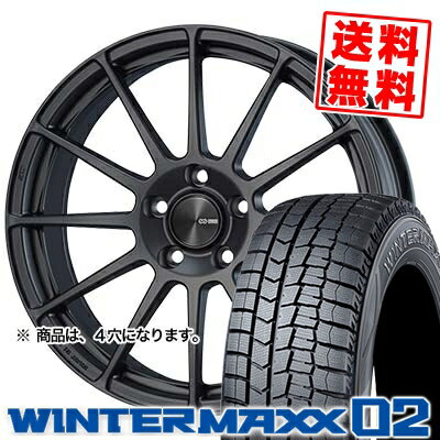 185/55R15 DUNLOP ダンロップ WINTER MAXX 02 WM02 ウインターマックス 02 ENKEI PF03 エンケイ PF03 スタッドレスタイヤホイール4本セット【取付対象】