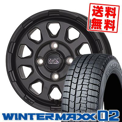 165/55R14 72Q ダンロップ WINTER MAXX 02 WM02 MAD CROSS RANGER スタッドレスタイヤホイール4本セット 【取付対象】