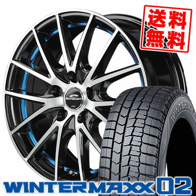 195/65R15 91Q DUNLOP ダンロップ WINTER MAXX 02 WM02 ウインターマックス 02 SCHNEIDER RX27 シュナイダー RX27 スタッドレスタイヤホイール4本セット