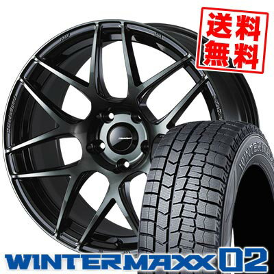 225/45R18 91Q ダンロップ WINTER MAXX 02 WM02 WedsSport SA-27R スタッドレスタイヤホイール4本セット 【取付対象】