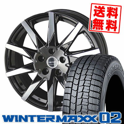 225/60R16 DUNLOP ダンロップ WINTER MAXX 02 WM02 ウインターマックス 02 SMACK SFIDA スマック スフィーダ スタッドレスタイヤホイール4本セット