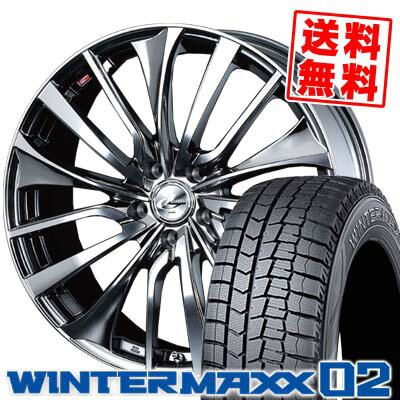 215/45R17 DUNLOP ダンロップ WINTER MAXX 02 WM02 ウインターマックス 02 weds LEONIS VT ウエッズ レオニス VT スタッドレスタイヤホイール4本セット【取付対象】