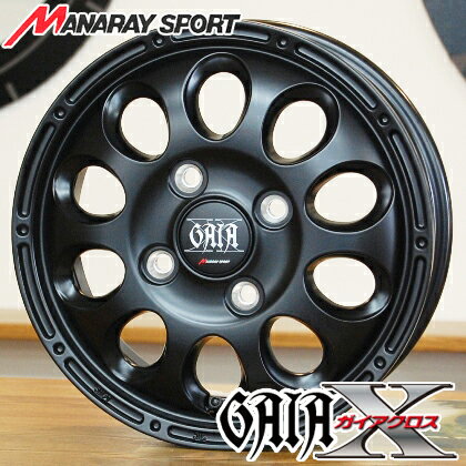 【アルミホイール単品4本価格】【12インチ】【MANARAY SPORT GAIA X】【マナレイスポーツ　ガイアクロス】【12X4.00B　4穴　PCD：100】【ハイゼット アトレー サンバー エブリィバン】表示は4本価格です