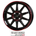 【アルミホイール単品4本価格】【17インチ】【G-SPEED P-05R】【17X6.5J 4穴 PCD：100】【BK/RED】【ノート フィット ライズ ロッキー】表示は4本価格です