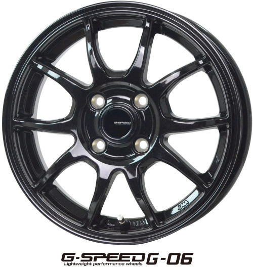 【アルミホイール単品4本価格】【14インチ】【HOT STUFF G.speed G-06】【14X4.5J　4穴　PCD：100】【ソリオ ハスラー N-BOX アルト タント キャンバス】【塩害対策1000時間クリア】表示は4本価格です