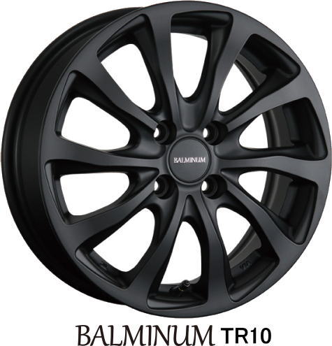 【アルミ単品4本セット】【14インチ】【BRIDGESTONE BALMINUM　TR10】【ブリヂストン　バルミナTR10】【マットブラックMB】【14X4.5　4穴　PCD：100】【軽自動車専用】