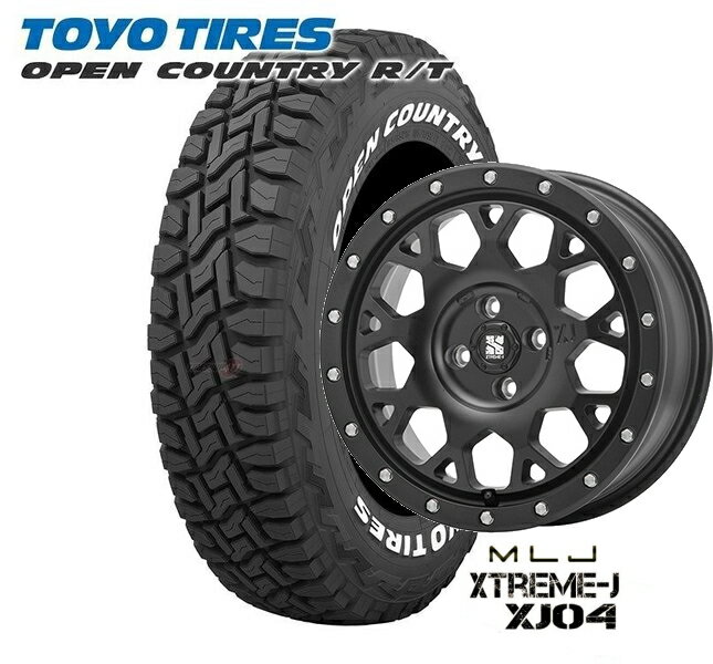 ホワイトレター！【165/60R15】【15インチ】【TOYO OPEN COUNTRY R/T】【トーヨー オープンカントリー アールティ】【MLJ XTREAM-J XJ04】【15X4.5J　4穴　PCD：100】【Satin Black】【ハスラー クロスオーバー】