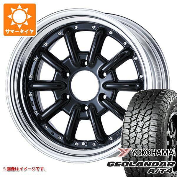 【タイヤ交換対象】トヨタ ハイエース 200系用 サマータイヤ ヨコハマ ジオランダー A/T4 G018 215/70R16 100H ブラックレター エセックス ENCB 2P 6.5-16 タイヤホイール4本セット