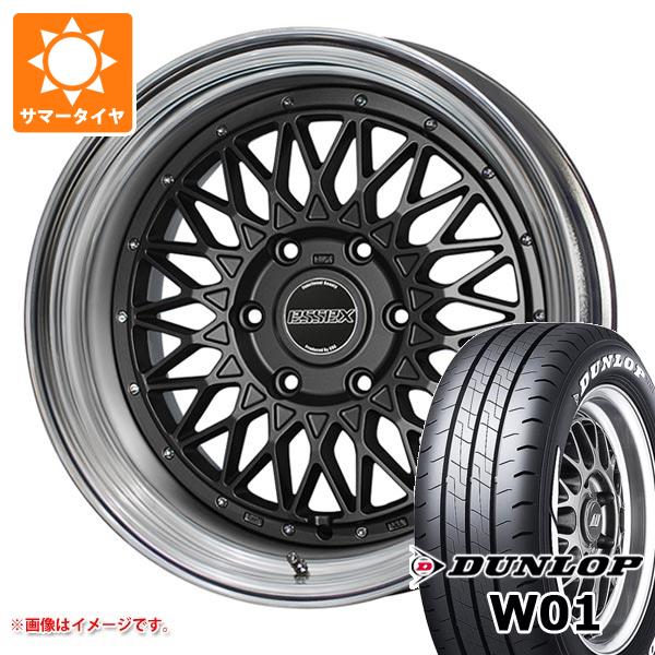 【タイヤ交換対象】トヨタ ハイエース 200系用 サマータイヤ ダンロップ W01 215/60R17C 109/107N ホワイトレター エセックス ENCM 2P 6.5-17 タイヤホイール4本セット