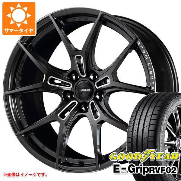 【タイヤ交換対象】サマータイヤ 225/55R18 102V XL グッドイヤー エフィシエントグリップ RVF02 レイズ グラムライツ 57FXZ 8.0-18 タイヤホイール4本セット