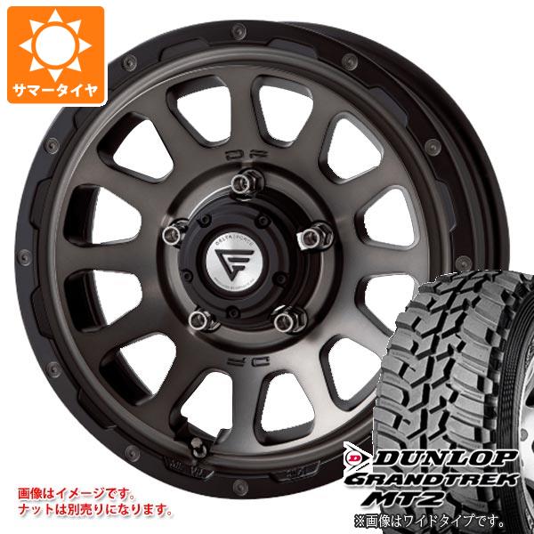 【タイヤ交換対象】スズキ ジムニーノマド JC74W用 サマータイヤ ダンロップ グラントレック MT2 LT225/75R16 103/100Q アウトラインホワイトレター WIDE デルタフォース オーバル 6.0-16 タイヤホイール4本セット