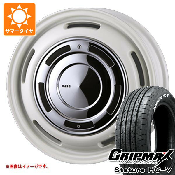 【タイヤ交換対象】スズキ エブリイバン DA17V用 サマータイヤ グリップマックス スタチャー HC-V 145/80R12 80/78Q ホワイトレター クリムソン ディーンクロスカントリー 4.0-12 タイヤホイール4本セット