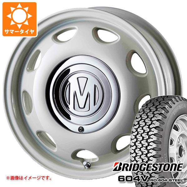 【タイヤ交換対象】サマータイヤ 165R14 6PR ブリヂストン 604V RD-604 スチール (165/80R14 91/90N相当) クリムソン ディーン ミニ 5.0-14 タイヤホイール4本セット