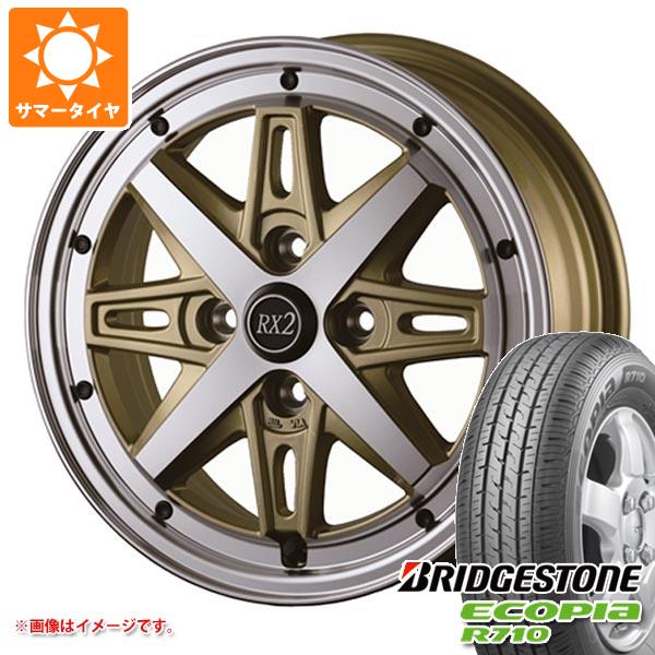 【タイヤ交換対象】ハイゼットカーゴ S320系用 サマータイヤ ブリヂストン エコピア R710 145/80R12 86/84N (145R12 8PR相当) ドゥオール フェニーチェ RX2 4.0-12 タイヤホイール4本セット
