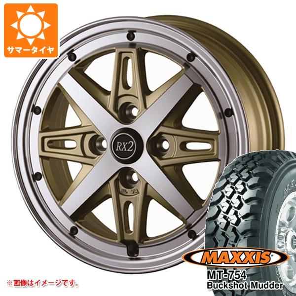 【タイヤ交換対象】サマータイヤ 195R14 106/104R 8PR マキシス MT-754 バックショットマッダー アウトラインホワイトレター ドゥオール フェニーチェ RX2 4.5-14 タイヤホイール4本セット