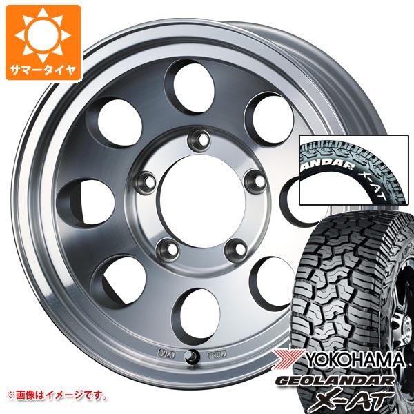 【タイヤ交換対象】5本セット スズキ ジムニーシエラ JB74W用 サマータイヤ ヨコハマ ジオランダー X-AT G016 185/85R16 105/103N LT ホワイトレター ジムライン タイプ2 6.0-16 タイヤホイール5本セット