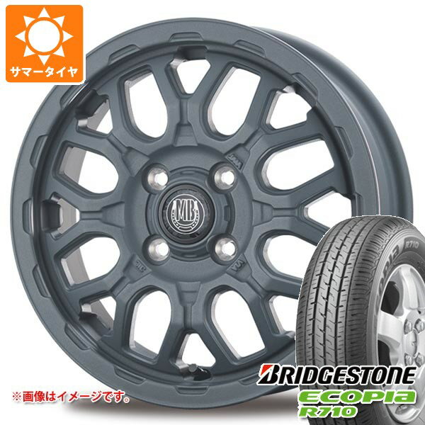 【タイヤ交換対象】2025年製 サマータイヤ 145/80R12 80/78N ブリヂストン エコピア R710 (145R12 6PR相当) インターミラノ マッドバーン XR-800M ME 4.0-12 タイヤホイール4本セット