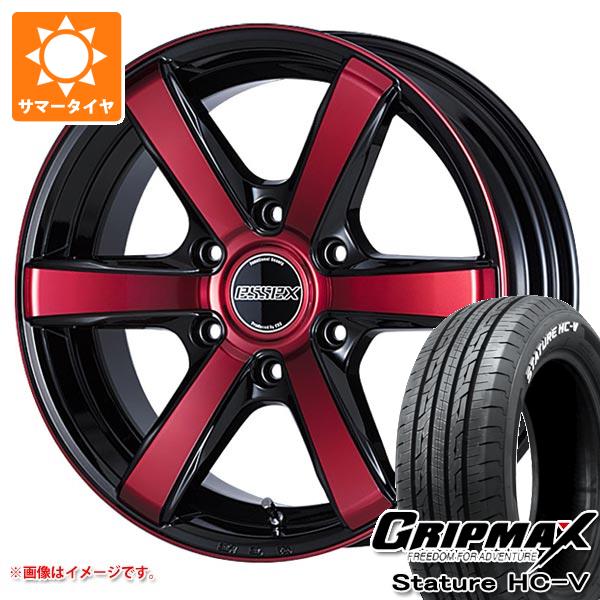【タイヤ交換対象】ハイエース 200系用 サマータイヤ グリップマックス スタチャー HC-V 215/60R17C 109/107S ホワイトレター エセックス EC 6.5-17 タイヤホイール4本セット
