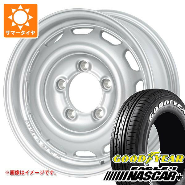 【タイヤ交換対象】スズキ ジムニーシエラ JB74W用 サマータイヤ グッドイヤー イーグル ＃1 ナスカープラス 195/80R15 107/105N ホワイトレター アピオ ワイルドボア ベンチュラ 6.0-15 タイヤホイール4本セット