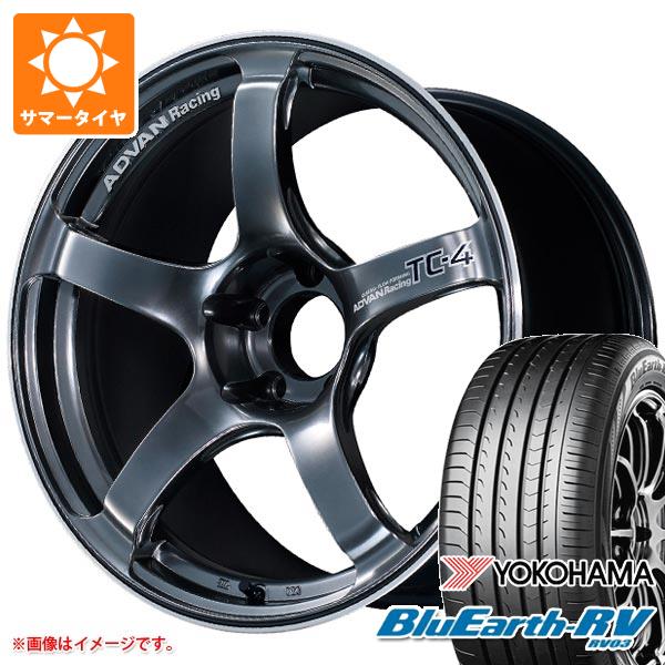 【タイヤ交換対象】2026年製 サマータイヤ 225/55R18 98V ヨコハマ ブルーアースRV RV03 アドバンレーシング TC-4 8.0-18 タイヤホイール4本セット