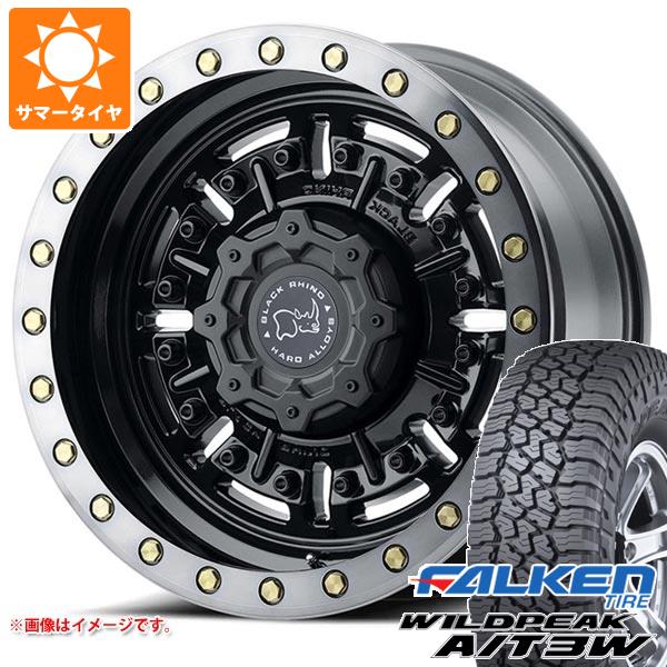 【タイヤ交換対象】FJクルーザー 10系用 サマータイヤ ファルケン ワイルドピーク A/T3W LT285/70R17 116Q ブラックライノ エイブラムス 8.5-17 タイヤホイール4本セット