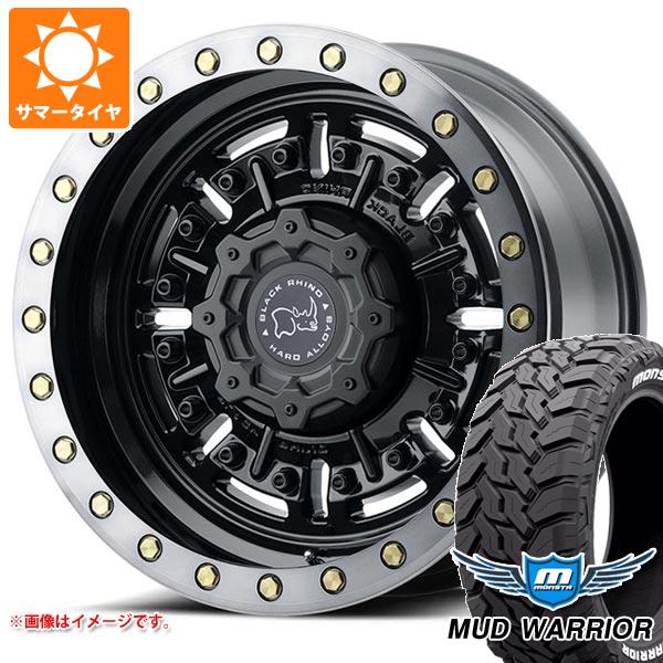 【タイヤ交換対象】5本セット FJクルーザー 10系用 サマータイヤ モンスタ マッドウォーリアー LT265/70R17 121/118Q ホワイトレター ブラックライノ エイブラムス 8.5-17 タイヤホイール5本セット