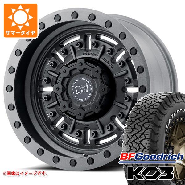 【タイヤ交換対象】5本セット FJクルーザー 10系用 サマータイヤ BFグッドリッチ オールテレーンT/A KO3 LT265/70R17 118/115S ホワイトレター ブラックライノ エイブラムス 8.5-17 タイヤホイール5本セット