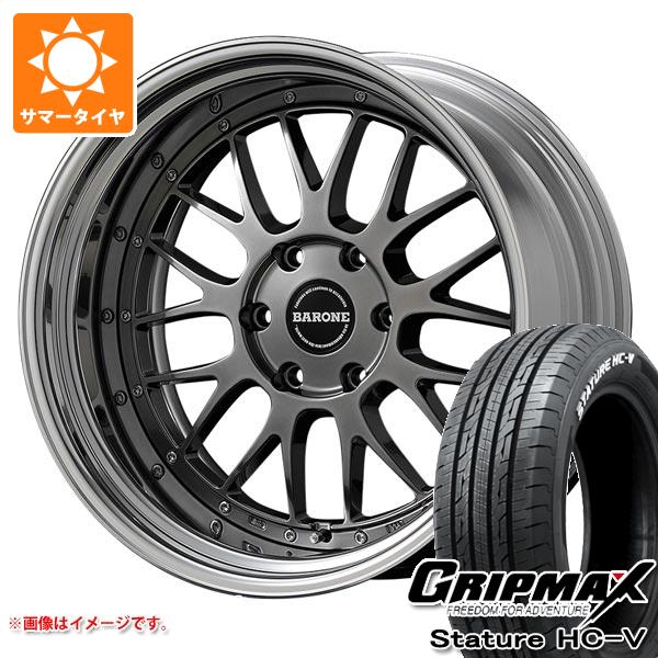 【タイヤ交換対象】NV350キャラバン E26用 サマータイヤ グリップマックス スタチャー HC-V 215/60R17C 109/107S ホワイトレター ファブレス ヴァローネ LM-9 6.5-17 タイヤホイール4本セット